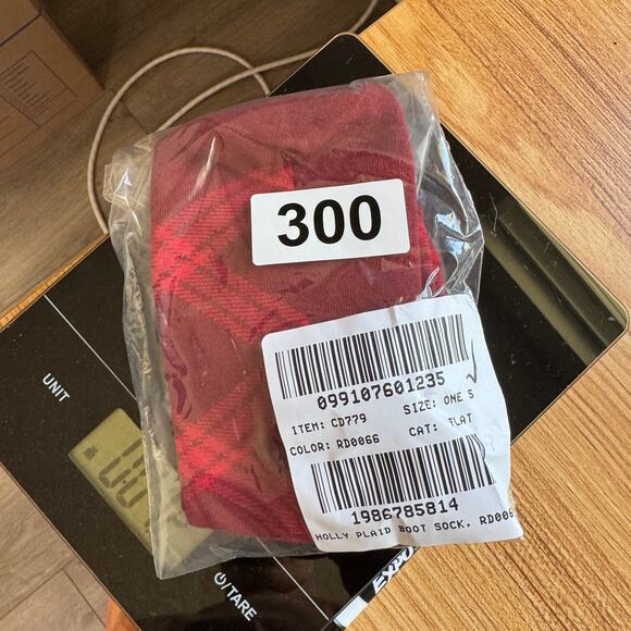 J.Crew Plaid Boot Socks WMNS One Size Red Stretch Breathable Full Toe One Pair - Picture 3 of 3